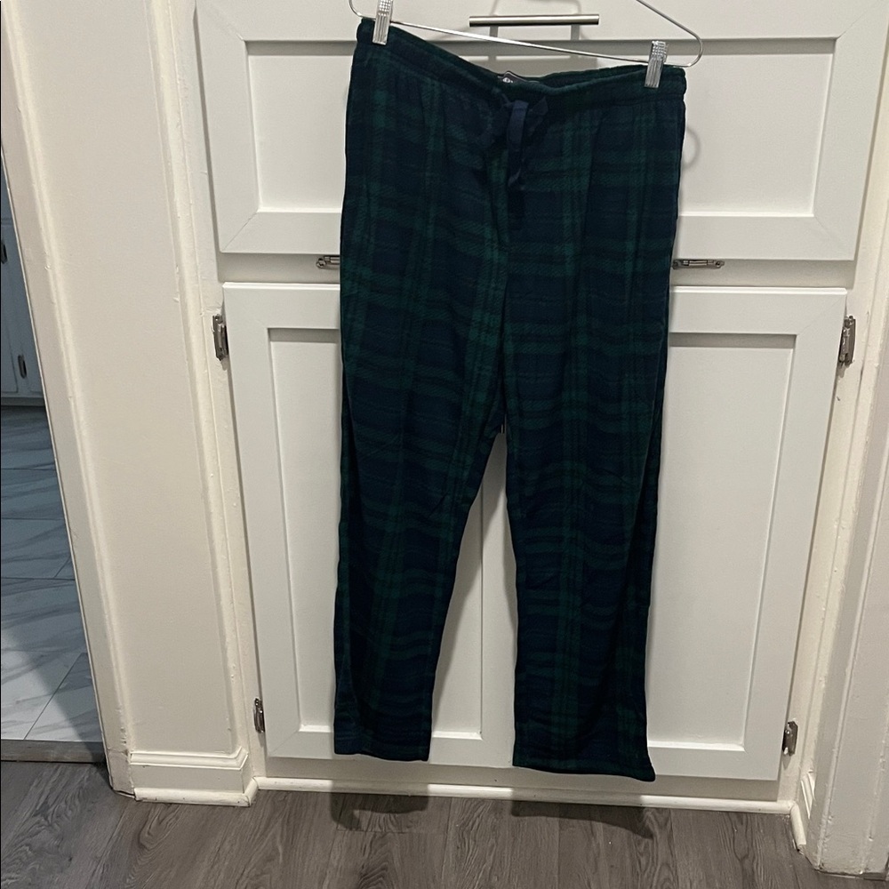 Men's Plaid Joggers in Green and Blue